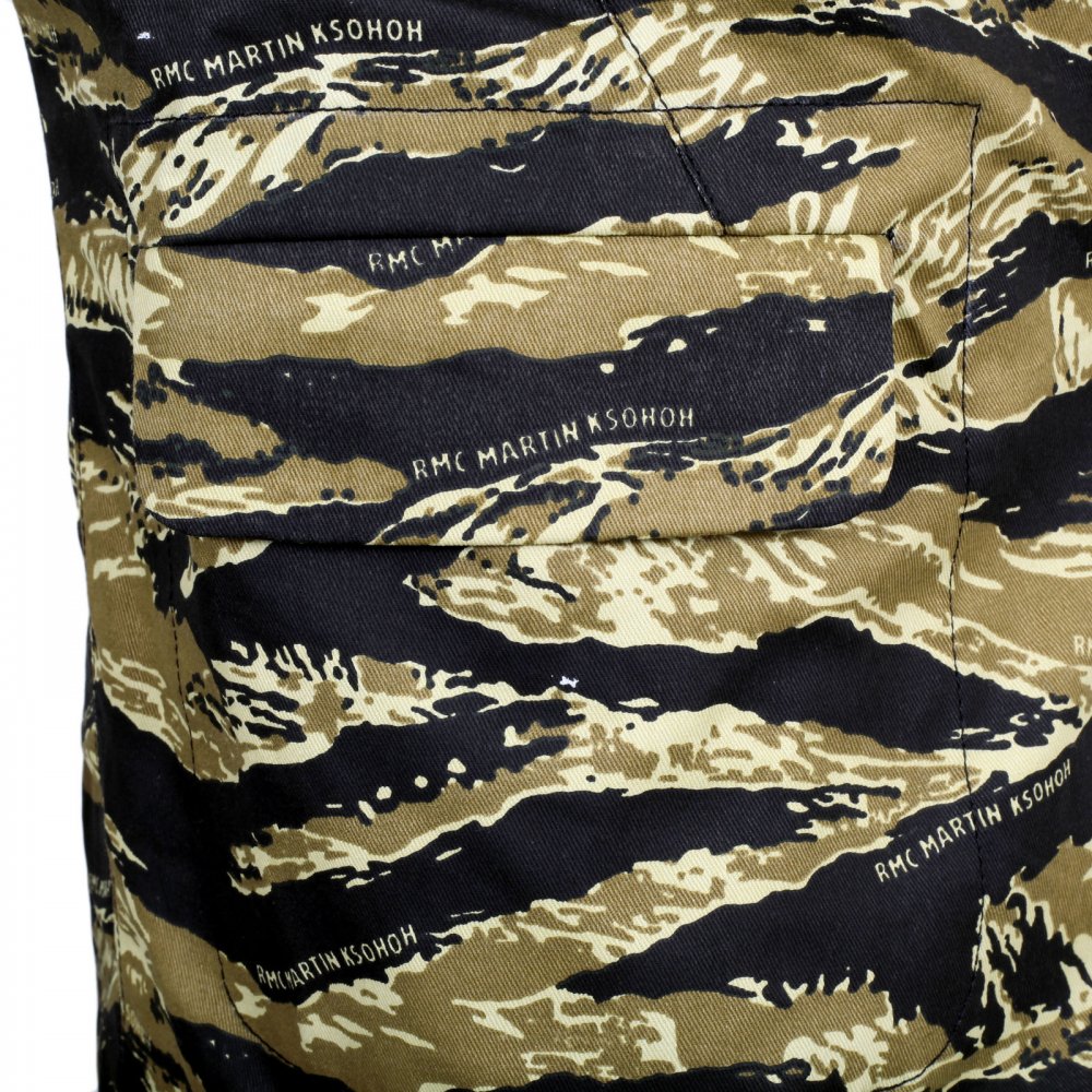 Mens Vintage Tiger Tea Camo Printed Cotton Blazer Jacket