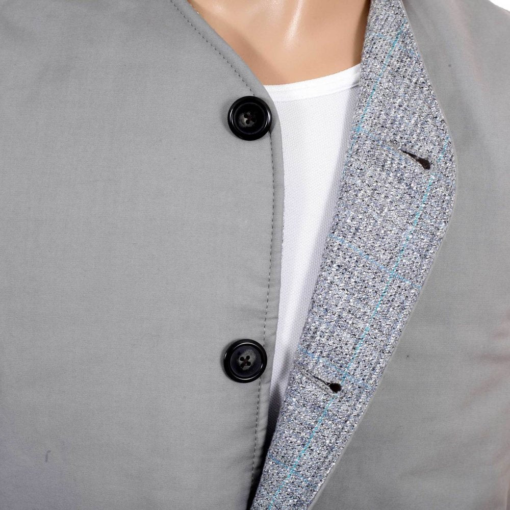 Light Blue Vintage Cut Regular Fit Lightly Padded Waistcoat