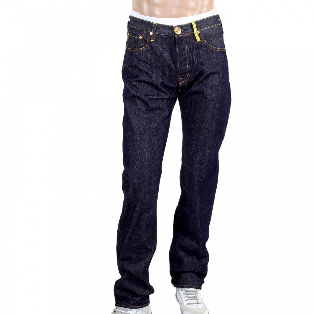Japan Selvedge Lucky Buddha Gold Nugget Kanji Embroidered Jeans