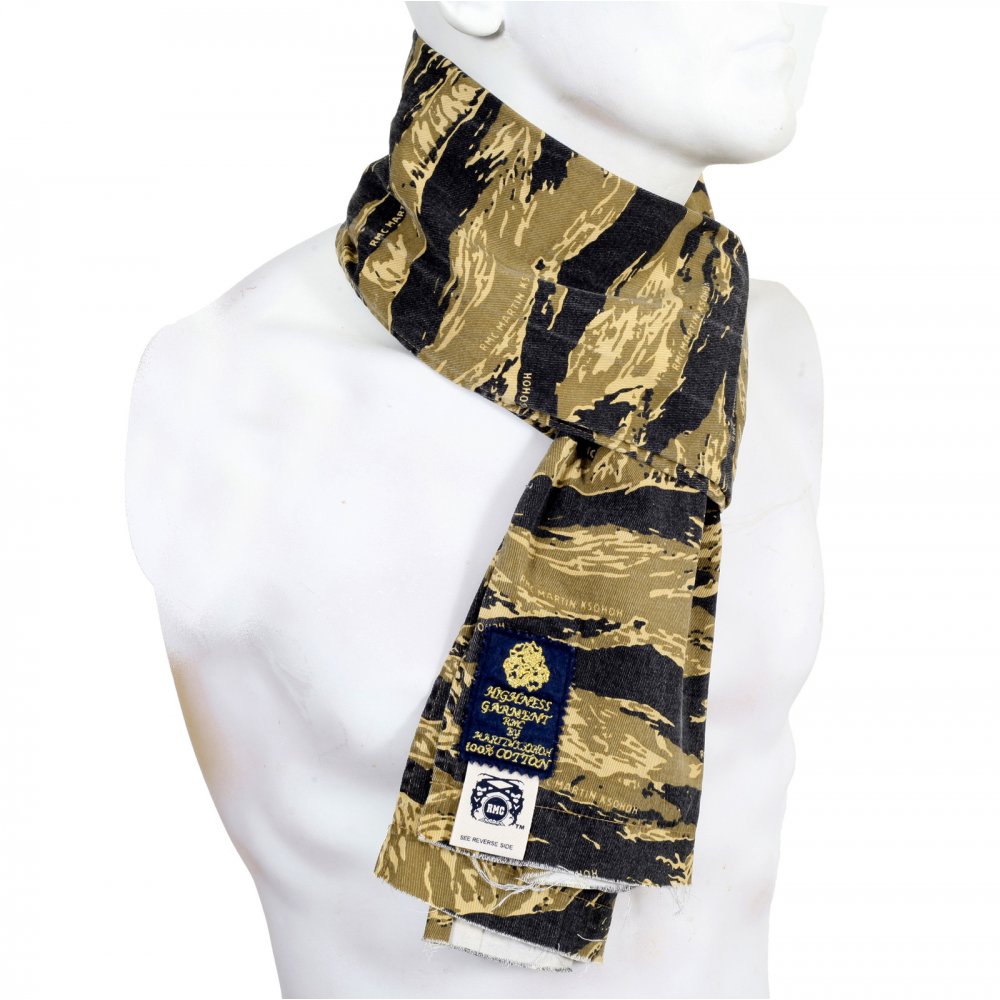 Mens Authentic Vintage Tiger Tea Camo Cotton Scarf