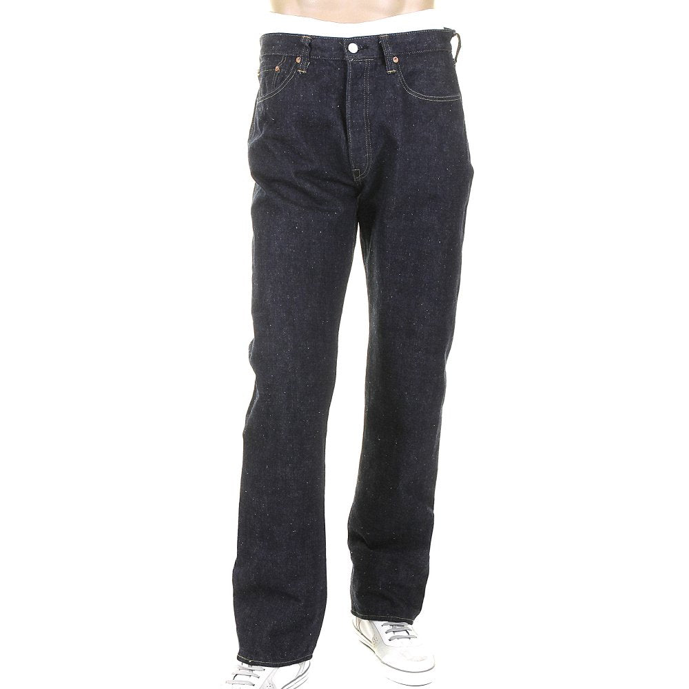 Mens Okinawa One Wash Vintage Cut Cotton Selvedge Denim Jeans with Button Fly SC40301A