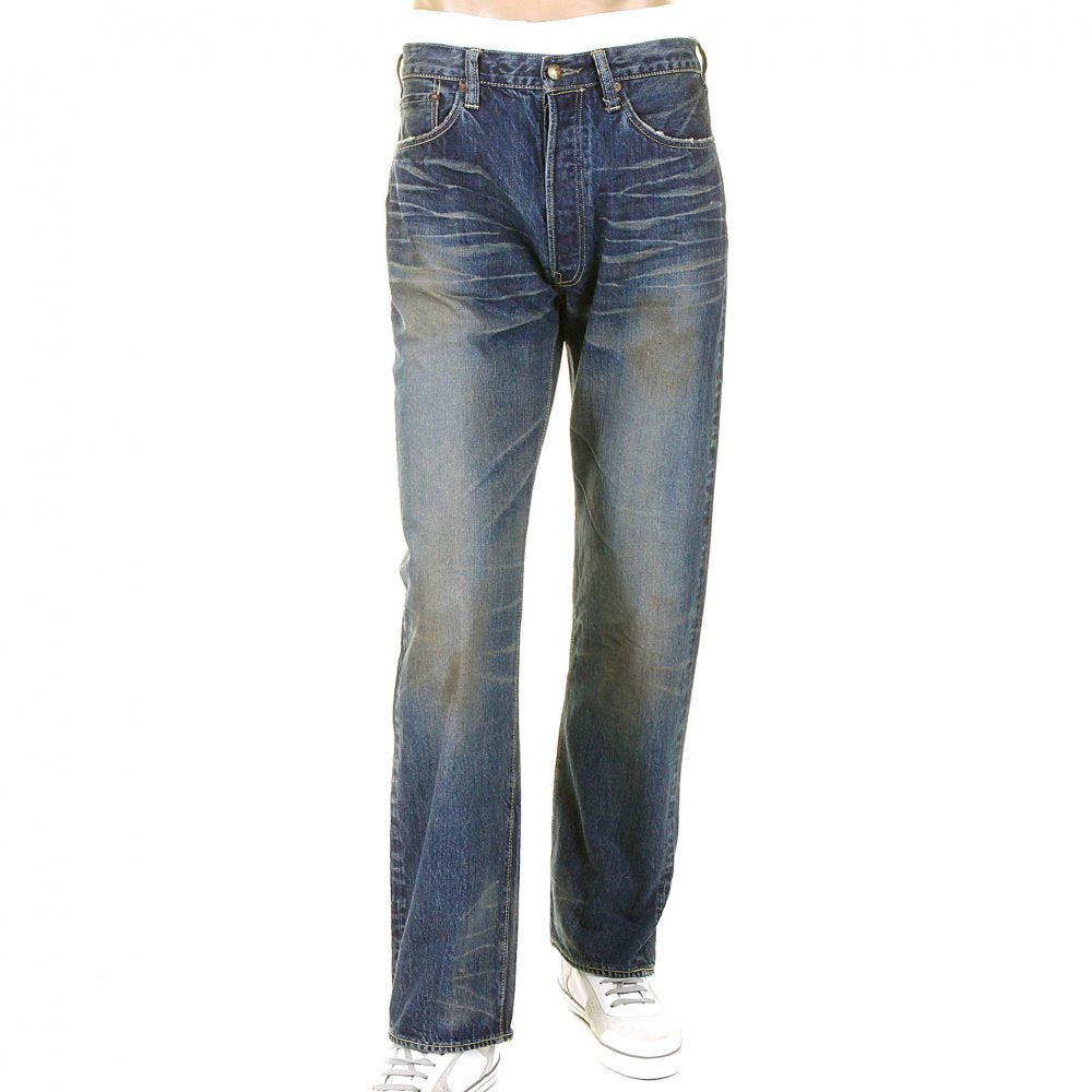 Mens Vintage Cut Union Star Japanese Selvedge Hard Light Wash Denim Jeans SC40065H