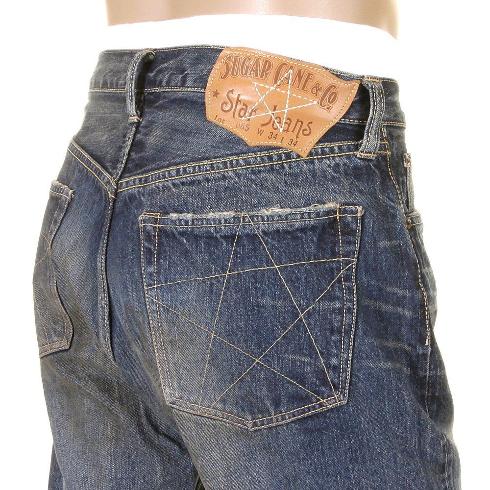 Mens Vintage Cut Union Star Japanese Selvedge Hard Light Wash Denim Jeans SC40065H