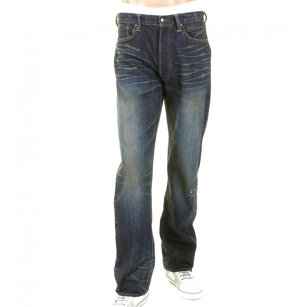 Union Star Vintage Cut Japanese Hard Dark Wash Selvedge Denim Jeans for Men SC40065H