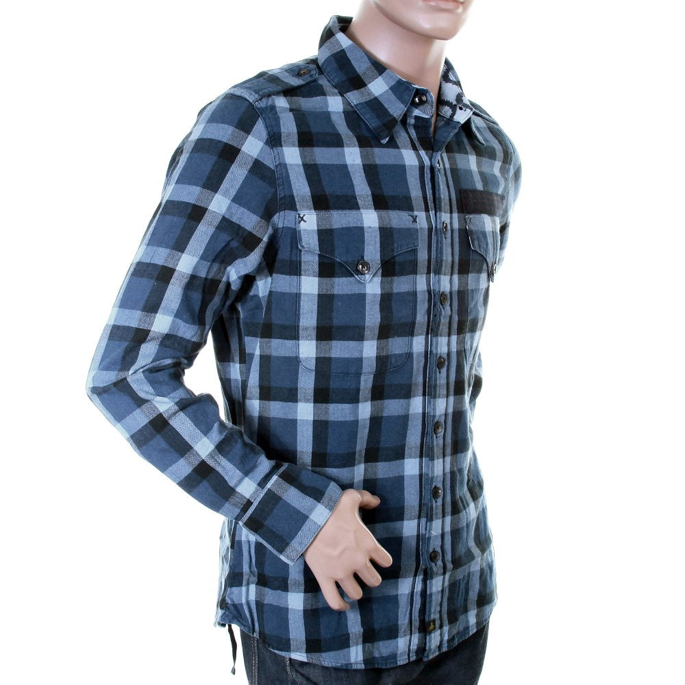 Anglomania Blue Check Slim Fit Shirt