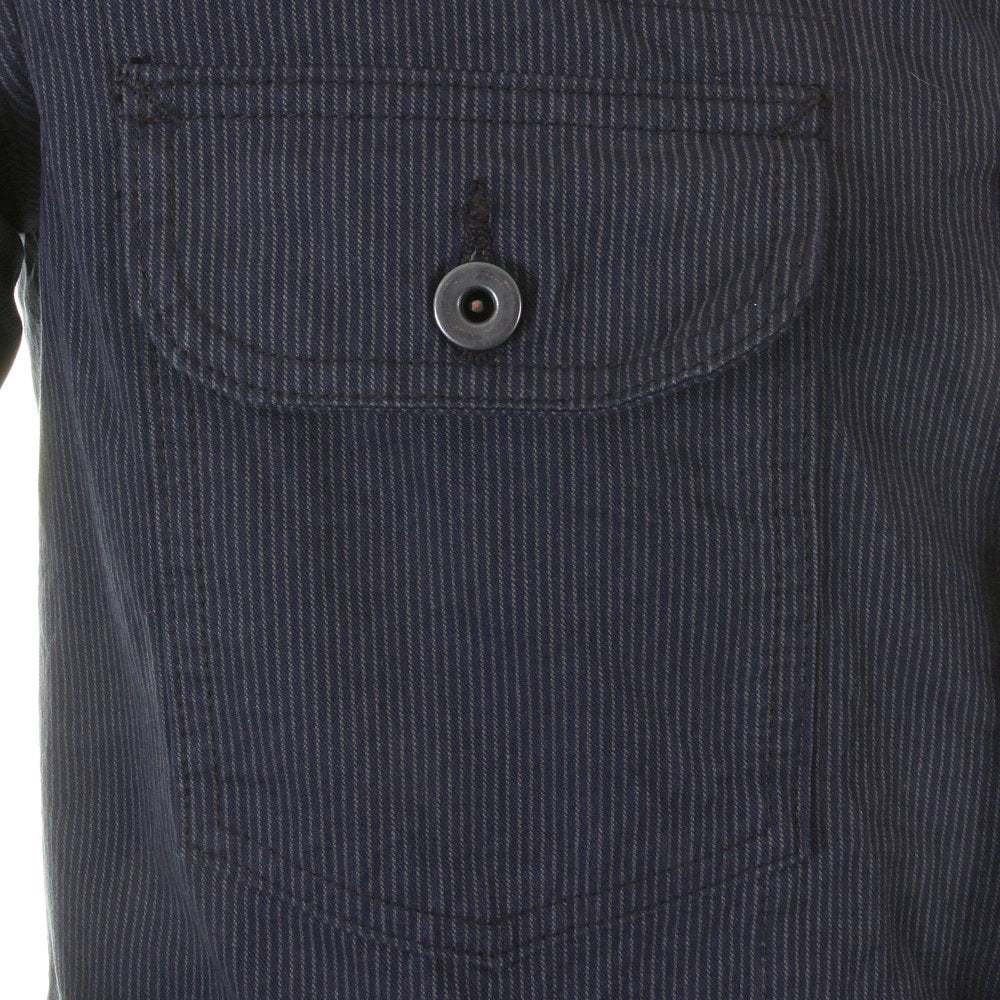 Mens Pinstriped Vintage Cut Regular Fit USA Made Work Jacket in Navy SC12455