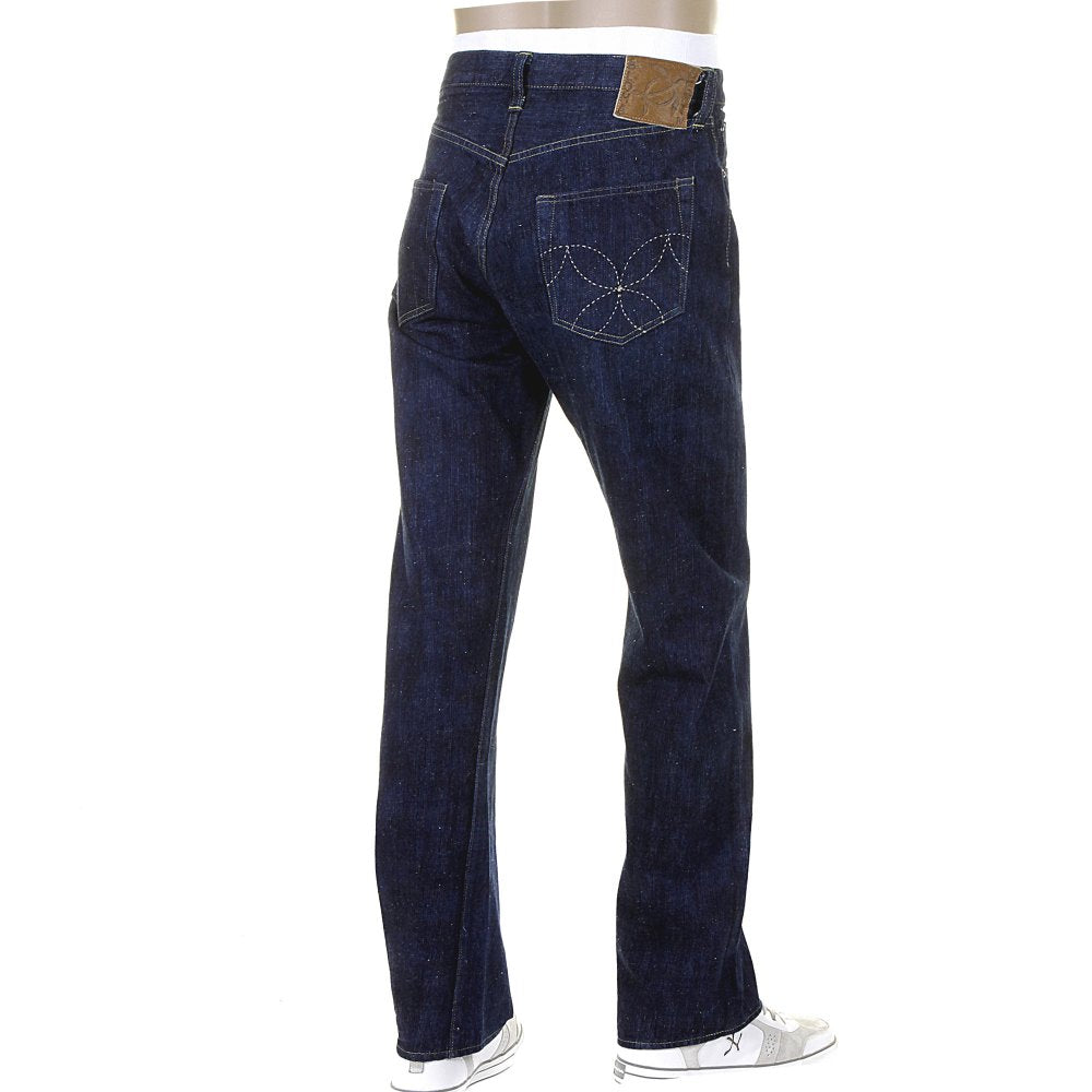 Mens Navy Hawaiian Cotton Vintage Cut One Wash Japanese Selvedge Denim Jeans SC40401A