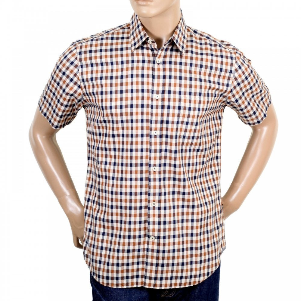 Mens Classic House Club Check Short Sleeve Vicuna Shirt