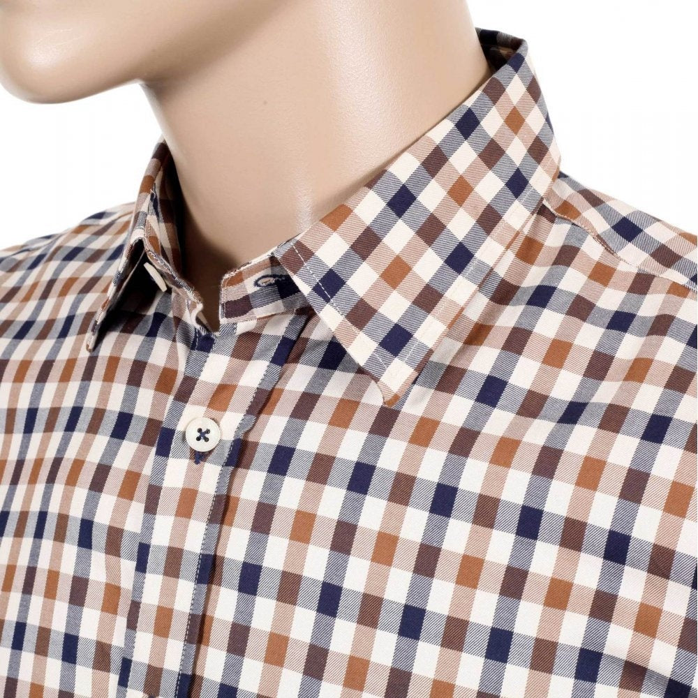 Mens Classic House Club Check Short Sleeve Vicuna Shirt