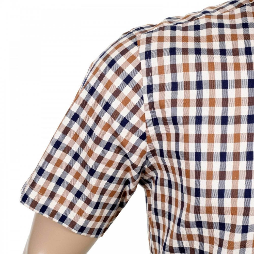 Mens Classic House Club Check Short Sleeve Vicuna Shirt