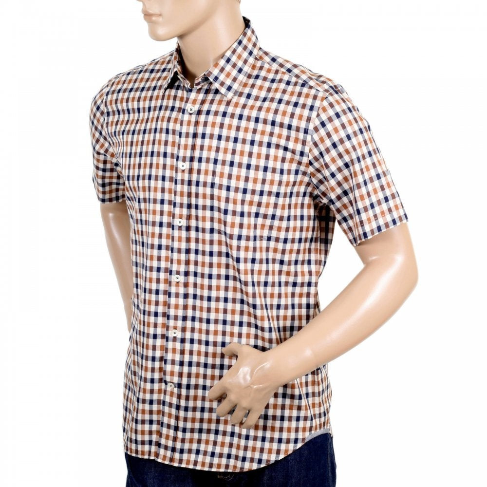 Mens Classic House Club Check Short Sleeve Vicuna Shirt