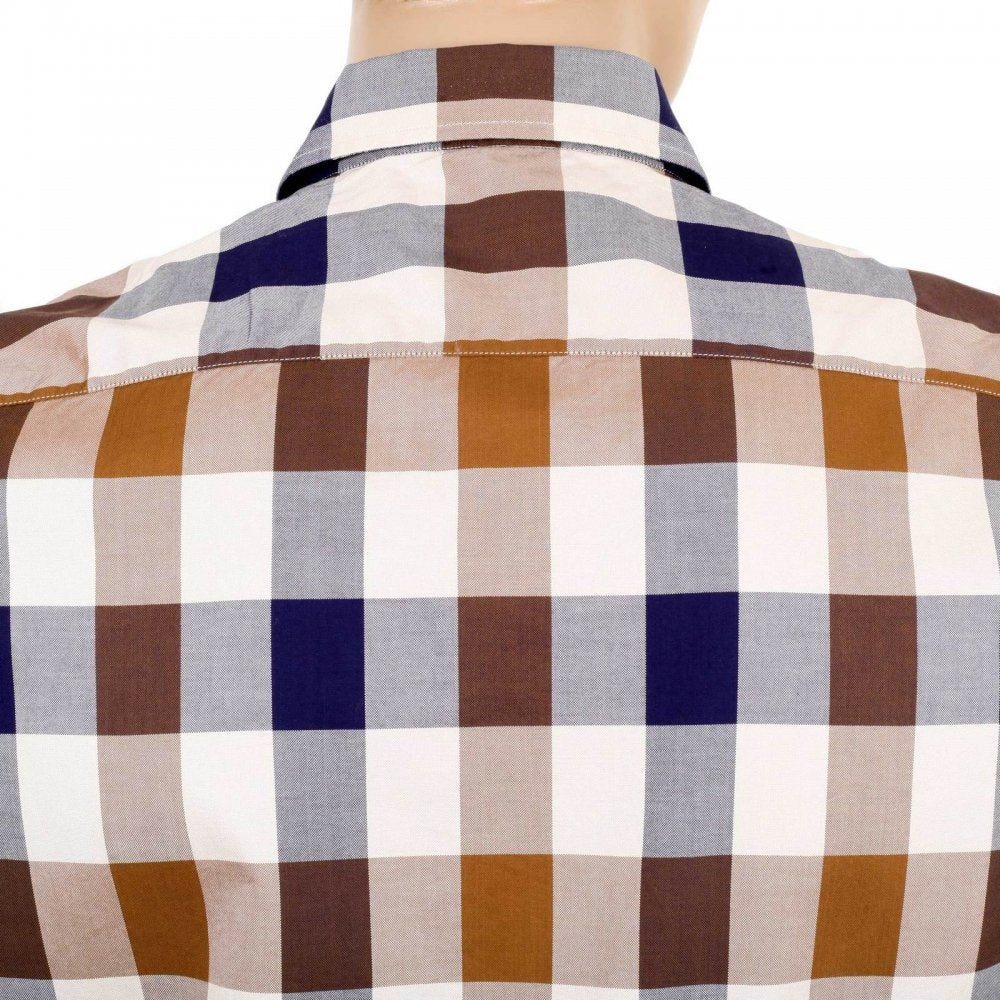 Mens Scaled Check Short Sleeve Cotton Shirt