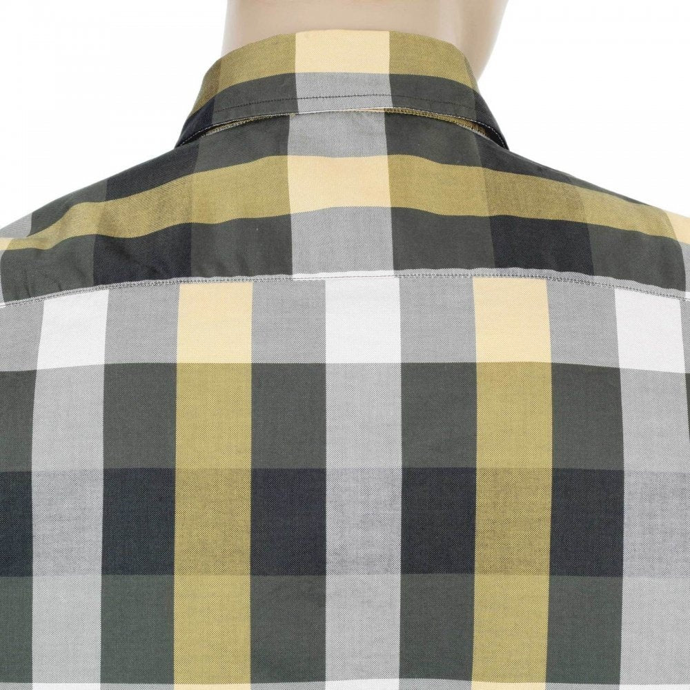 Mens Short Sleeve Green Scaled Check Shirt