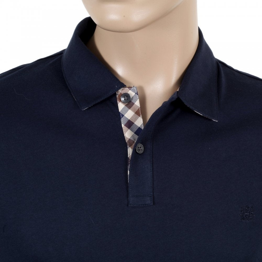 Mens 100% Cotton Regular Fit Short Sleeve Polo Shirt in Navy