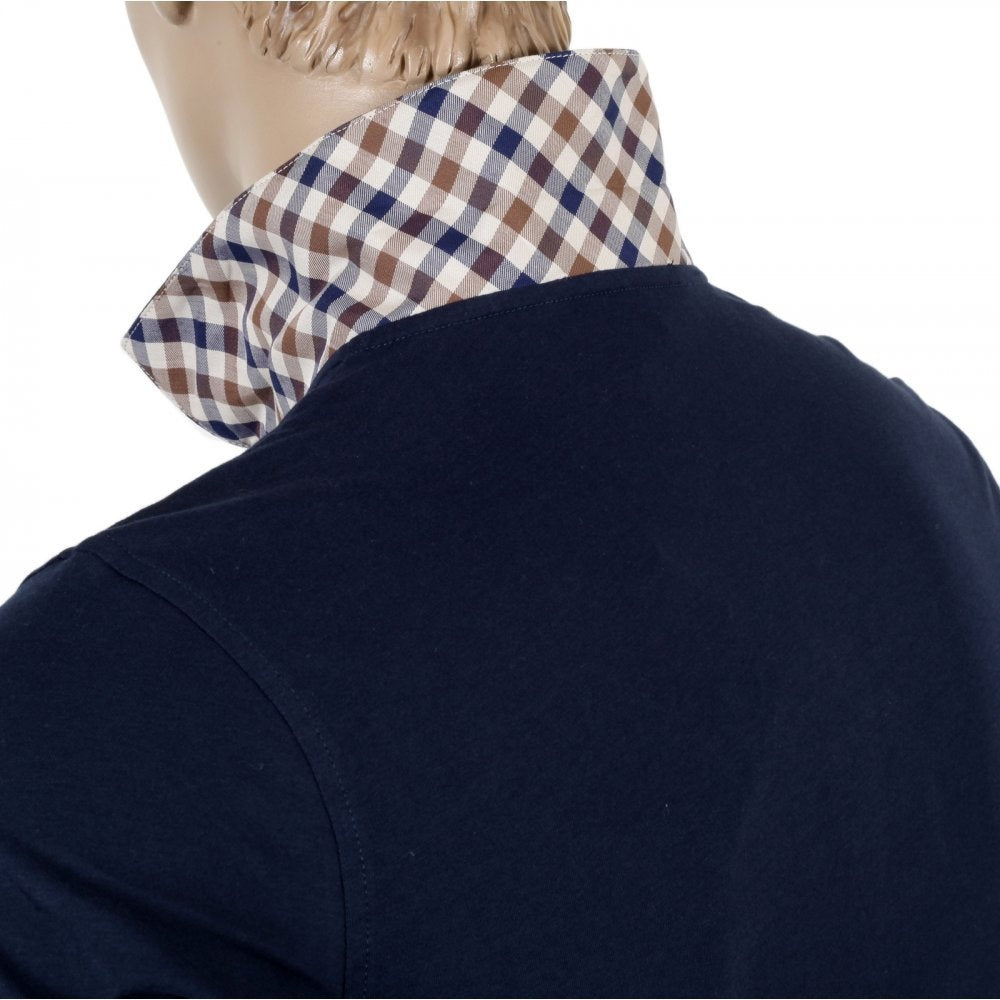 Mens 100% Cotton Regular Fit Short Sleeve Polo Shirt in Navy