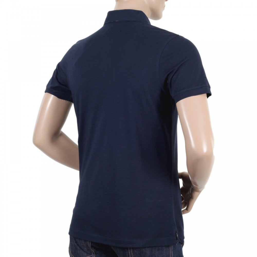 Mens 100% Cotton Regular Fit Short Sleeve Polo Shirt in Navy