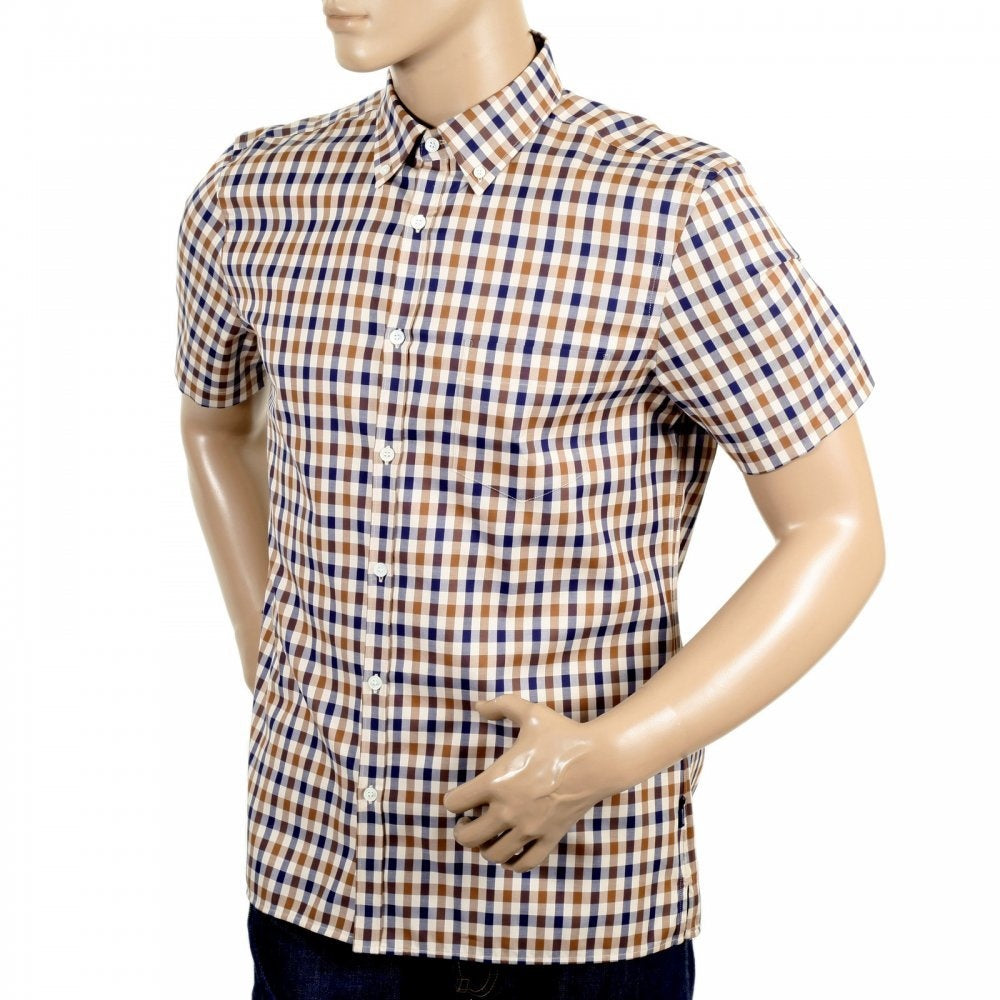 Mens Classic Club Check Harrowby Short Sleeve Shirt