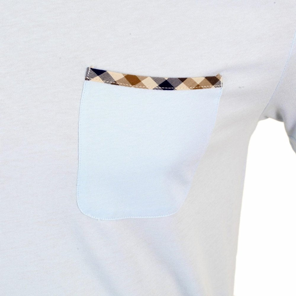 Mens Short Sleeve Crew Neck Regular Fit Light Blue T-Shirt