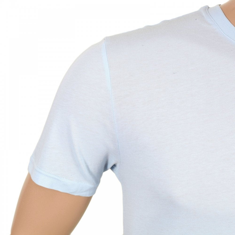 Mens Short Sleeve Crew Neck Regular Fit Light Blue T-Shirt