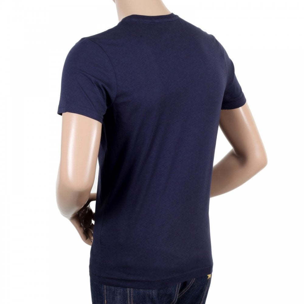 Mens Regular Fit Short Sleeve Crew Neck Navy T-shirt in Aqua