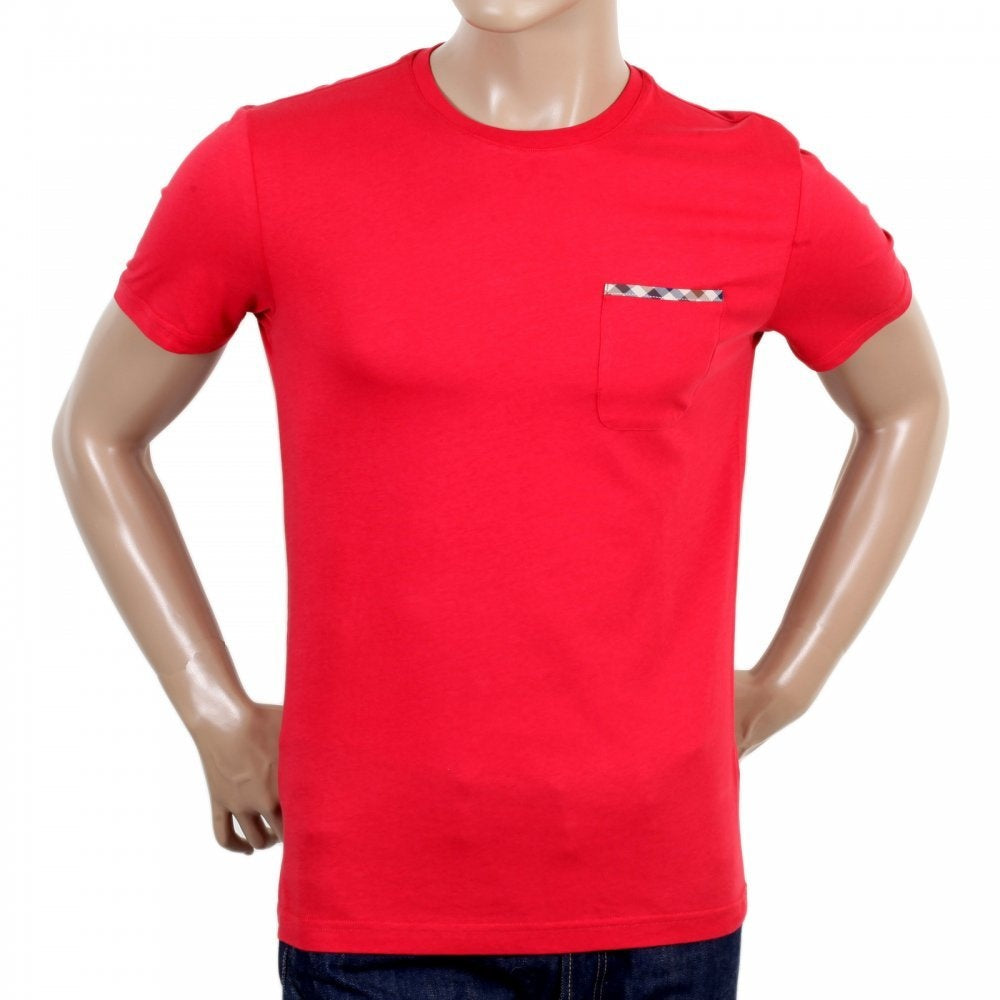 Red Short Sleeve Crew Neck Regular Fit T-Shirt for Men