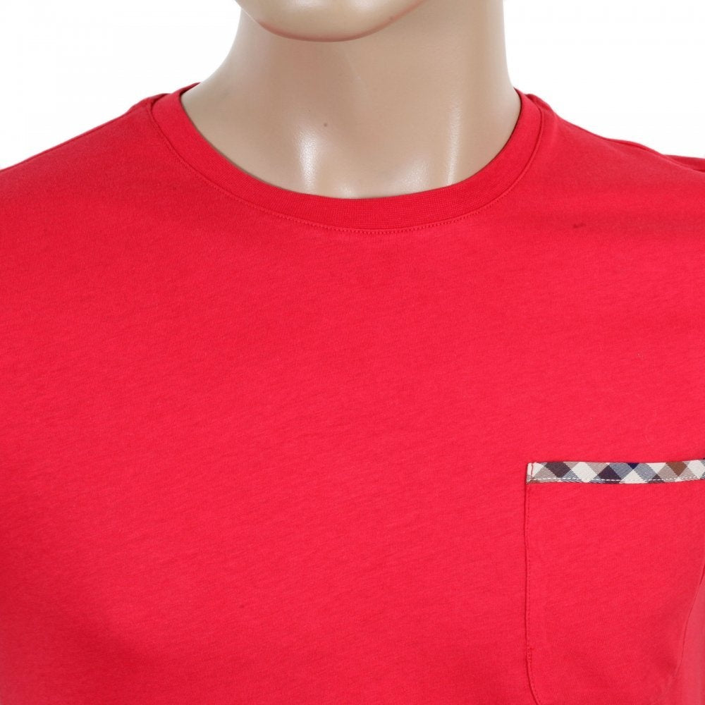 Red Short Sleeve Crew Neck Regular Fit T-Shirt for Men