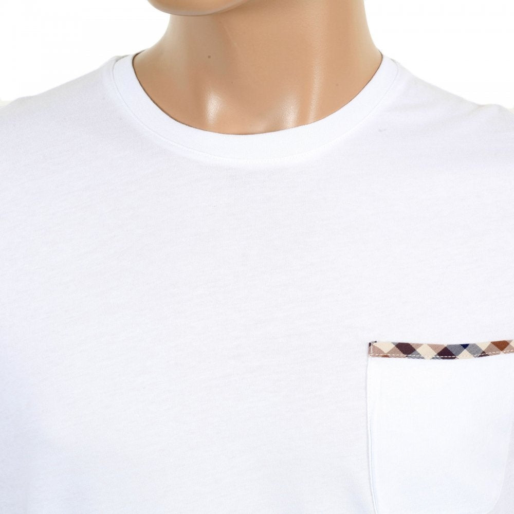 Mens White Brady Crew Neck Regular Fit Short Sleeve T-shirt
