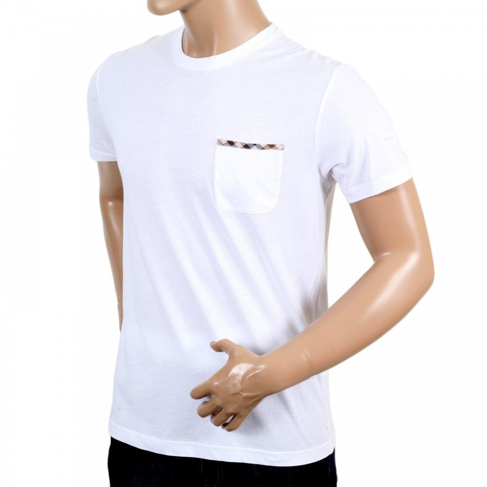 Mens White Brady Crew Neck Regular Fit Short Sleeve T-shirt