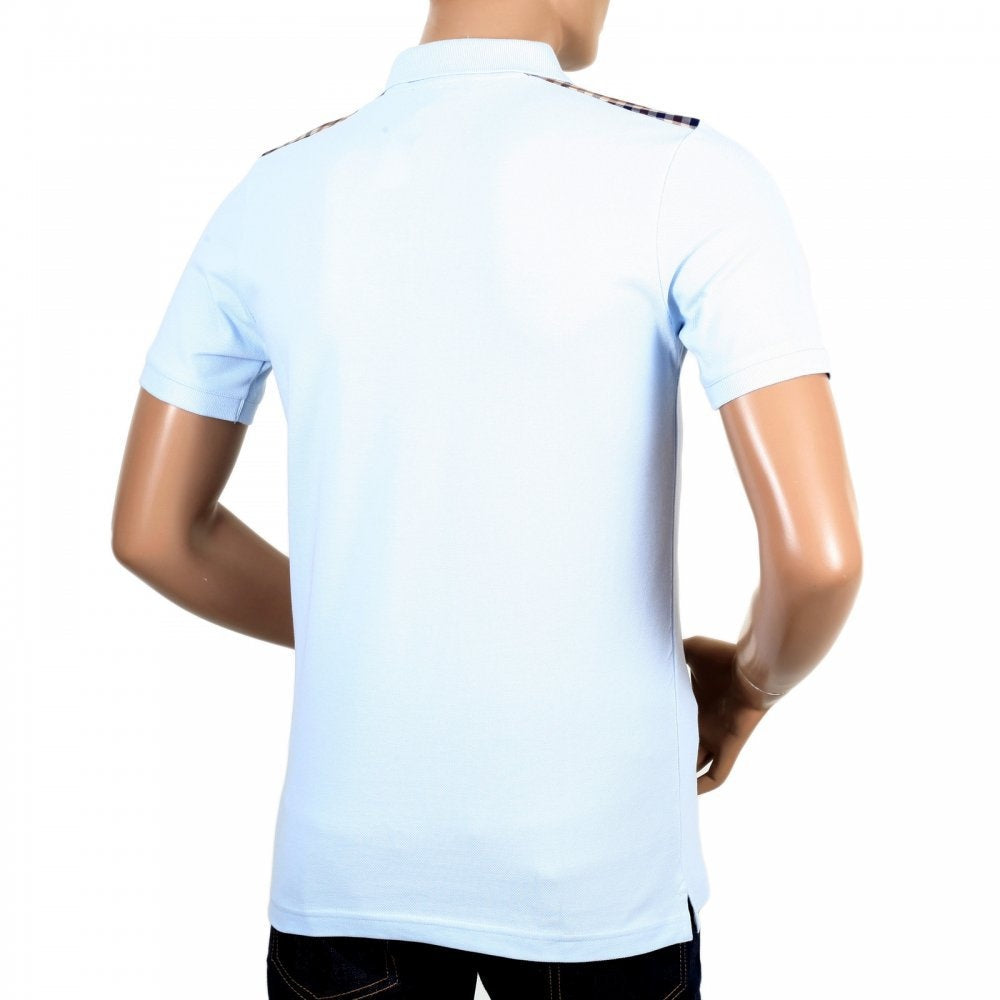 Mens 100% Cotton Short Sleeve Sky Blue Polo Shirt