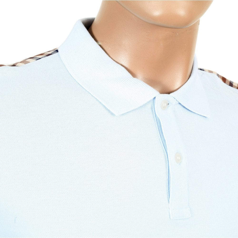 Mens 100% Cotton Short Sleeve Sky Blue Polo Shirt