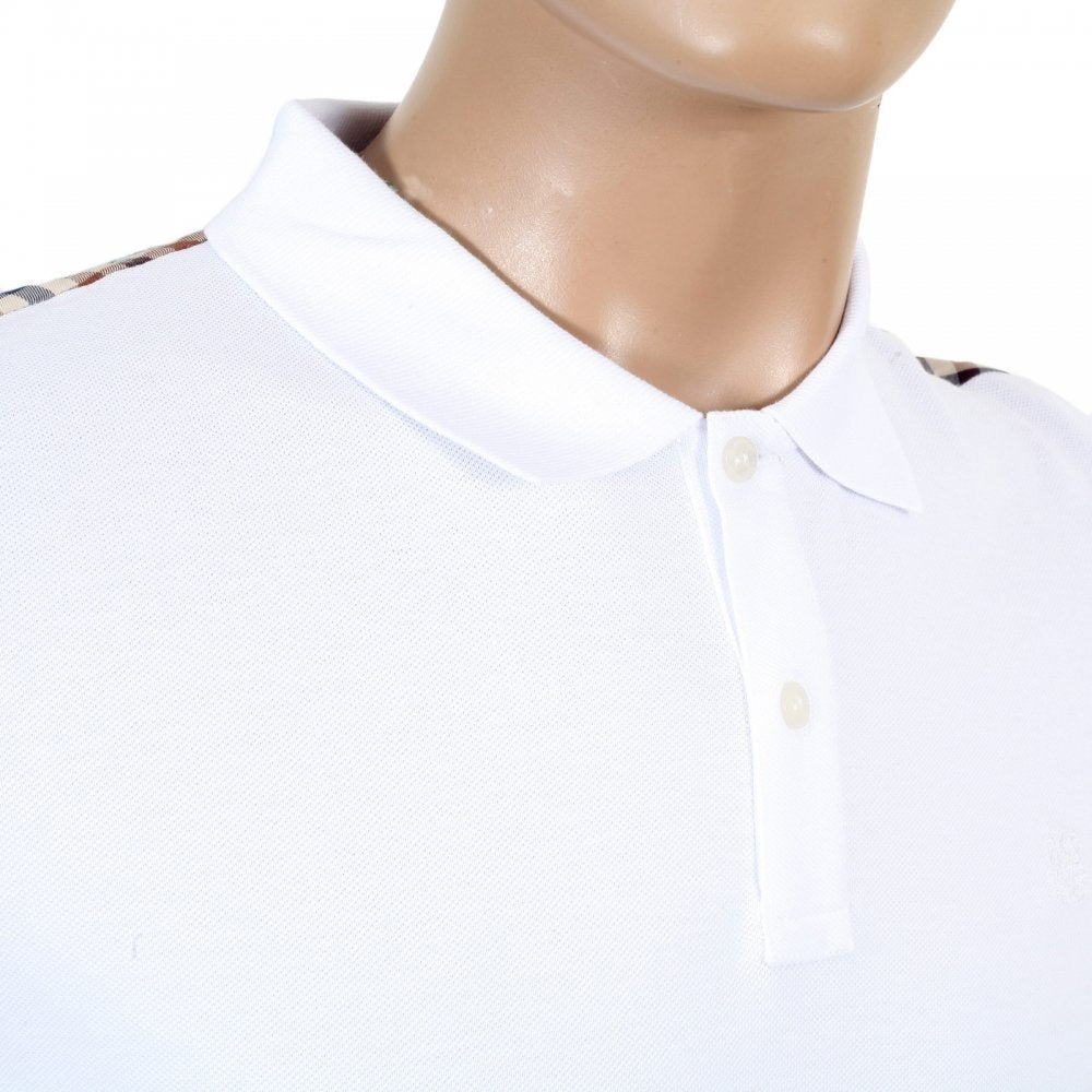 Mens 100% Cotton Hill Regular Fit Short Sleeve White Polo T Shirt