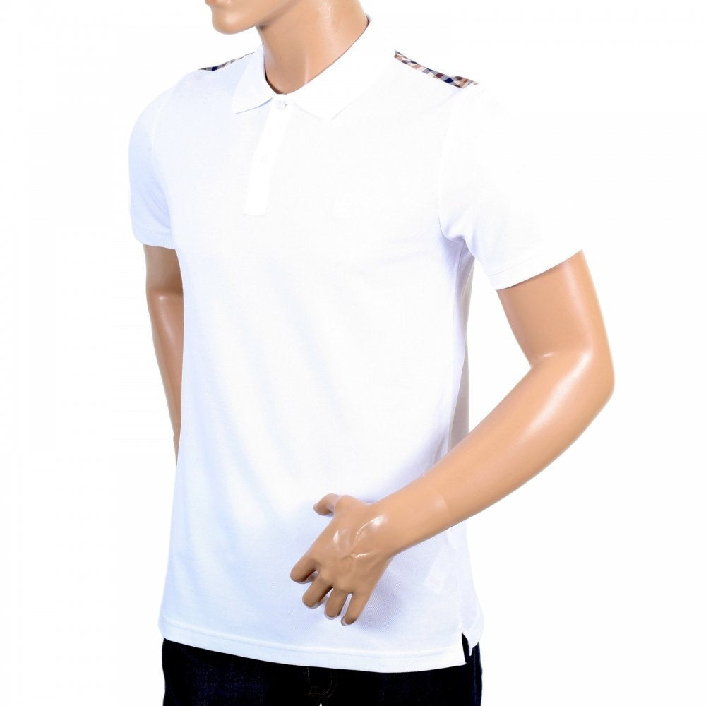 Mens 100% Cotton Hill Regular Fit Short Sleeve White Polo T Shirt
