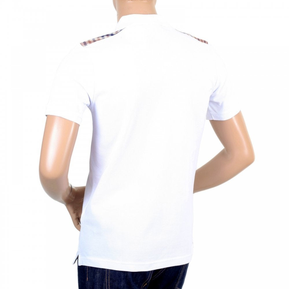 Mens 100% Cotton Hill Regular Fit Short Sleeve White Polo T Shirt