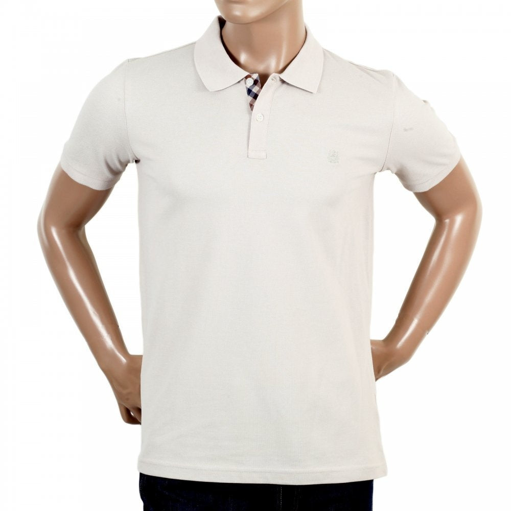 Mens Regular Fit Short Sleeve 100% Cotton Beige Hilton Polo Shirt