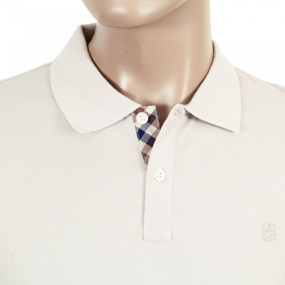 Mens Regular Fit Short Sleeve 100% Cotton Beige Hilton Polo Shirt