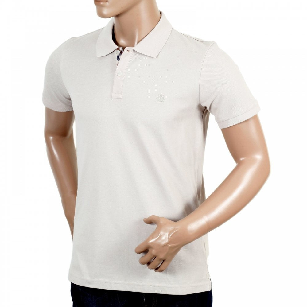 Mens Regular Fit Short Sleeve 100% Cotton Beige Hilton Polo Shirt