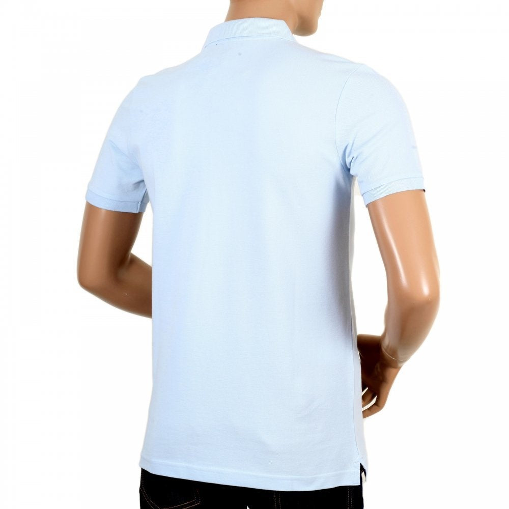 Mens Light Blue Short Sleeve Regular Fit Polo Shirt