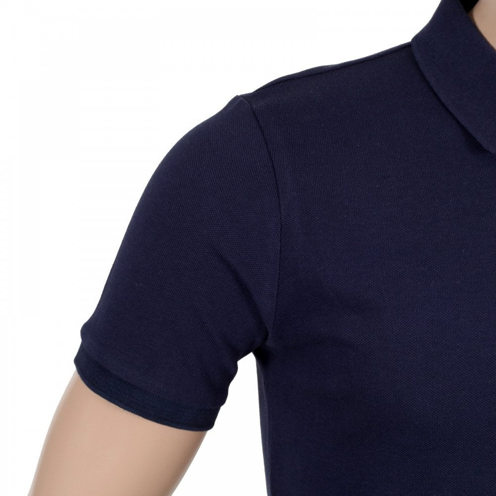 Mens 100% Cotton Regular Fit Short Sleeve Hilton Polo Shirt in Navy