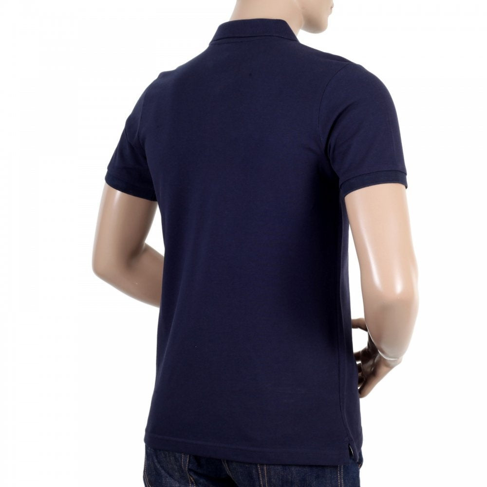 Mens 100% Cotton Regular Fit Short Sleeve Hilton Polo Shirt in Navy