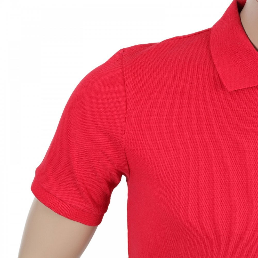 Mens Cotton Regular Fit Short Sleeve Polo Shirt in Red