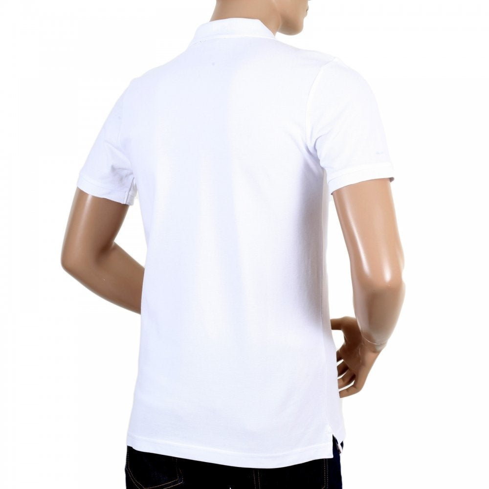 Mens Cotton Regular Fit Short Sleeve White Hilton Polo Shirt