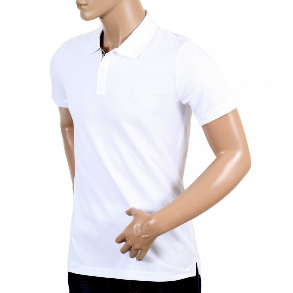 Mens Cotton Regular Fit Short Sleeve White Hilton Polo Shirt