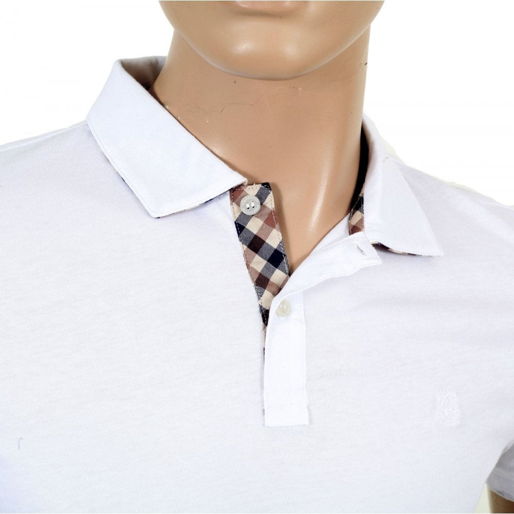 Mens 100% Cotton Regular Fit Short Sleeve Polo Shirt in White