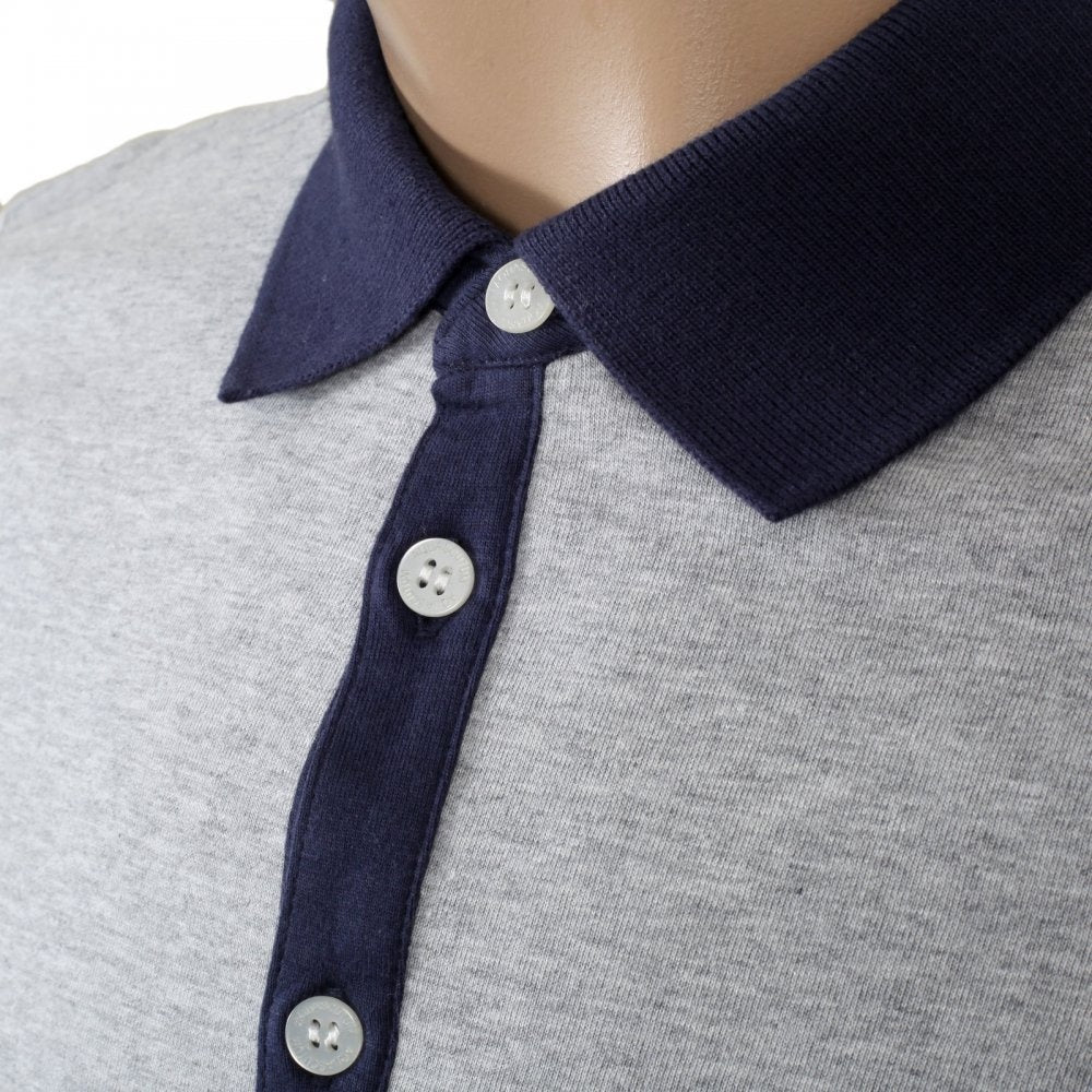 Mens Cotton Nelson Striped Polo Shirt in Navy