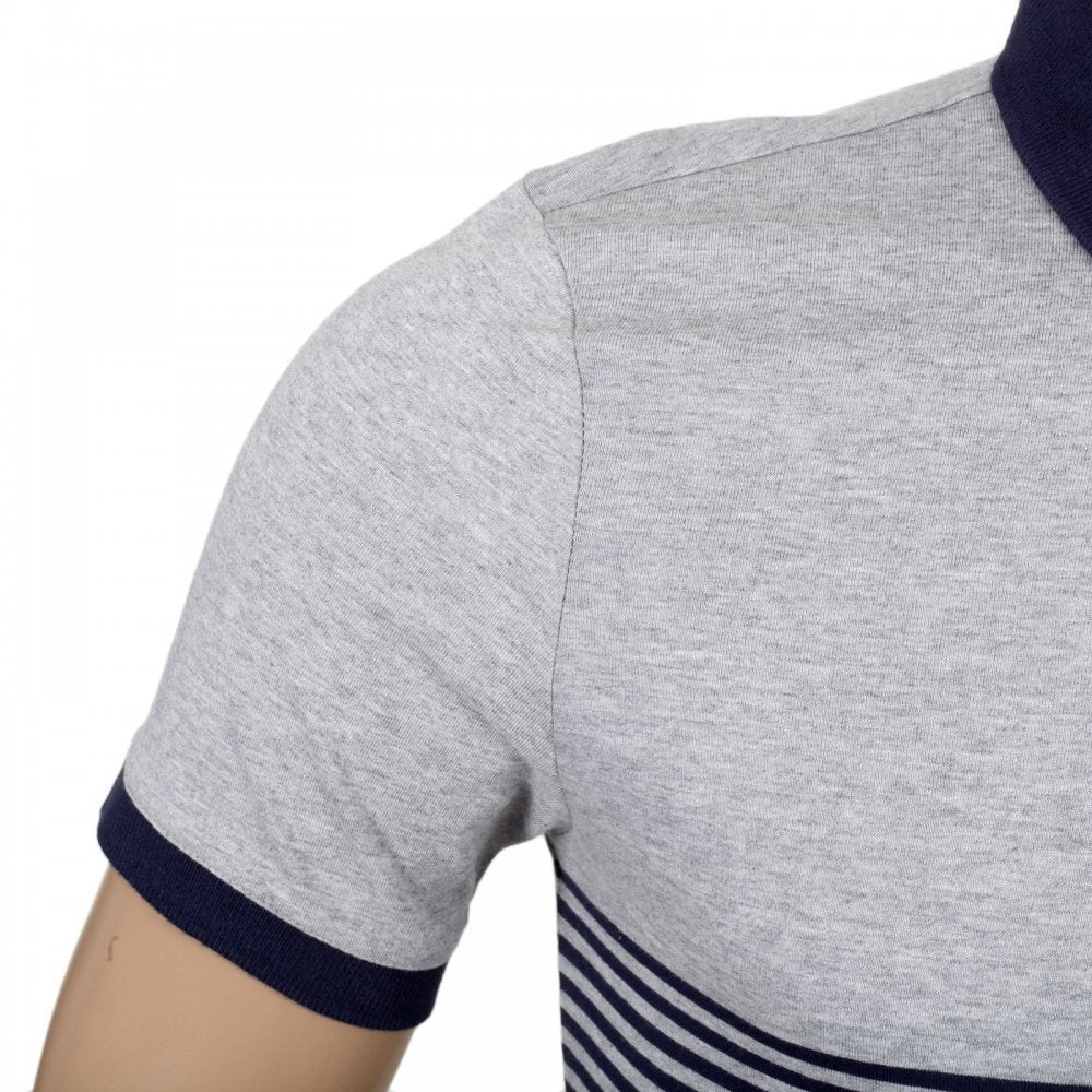 Mens Cotton Nelson Striped Polo Shirt in Navy