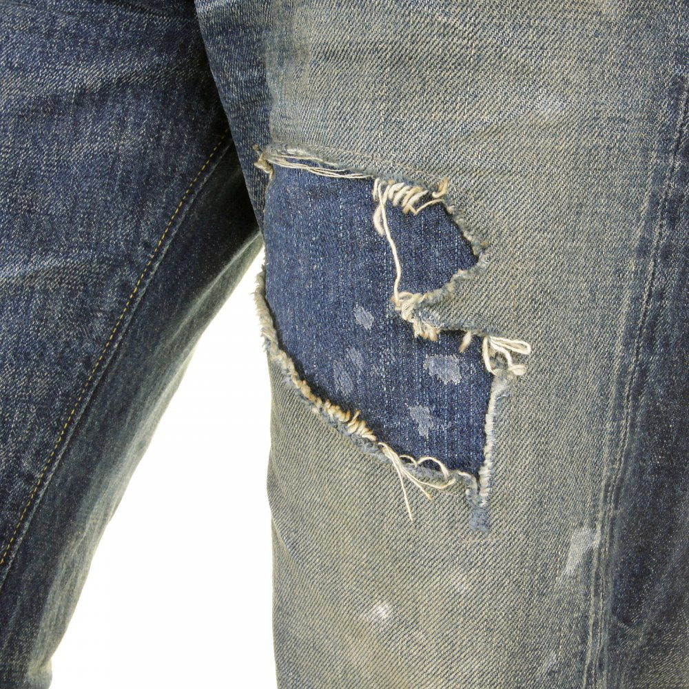 Mens Lone Star Vintage Cut 10 Year Aged Japanese Selvedge Denim Jeans with Heavy Fading and Whiskering SC40902R