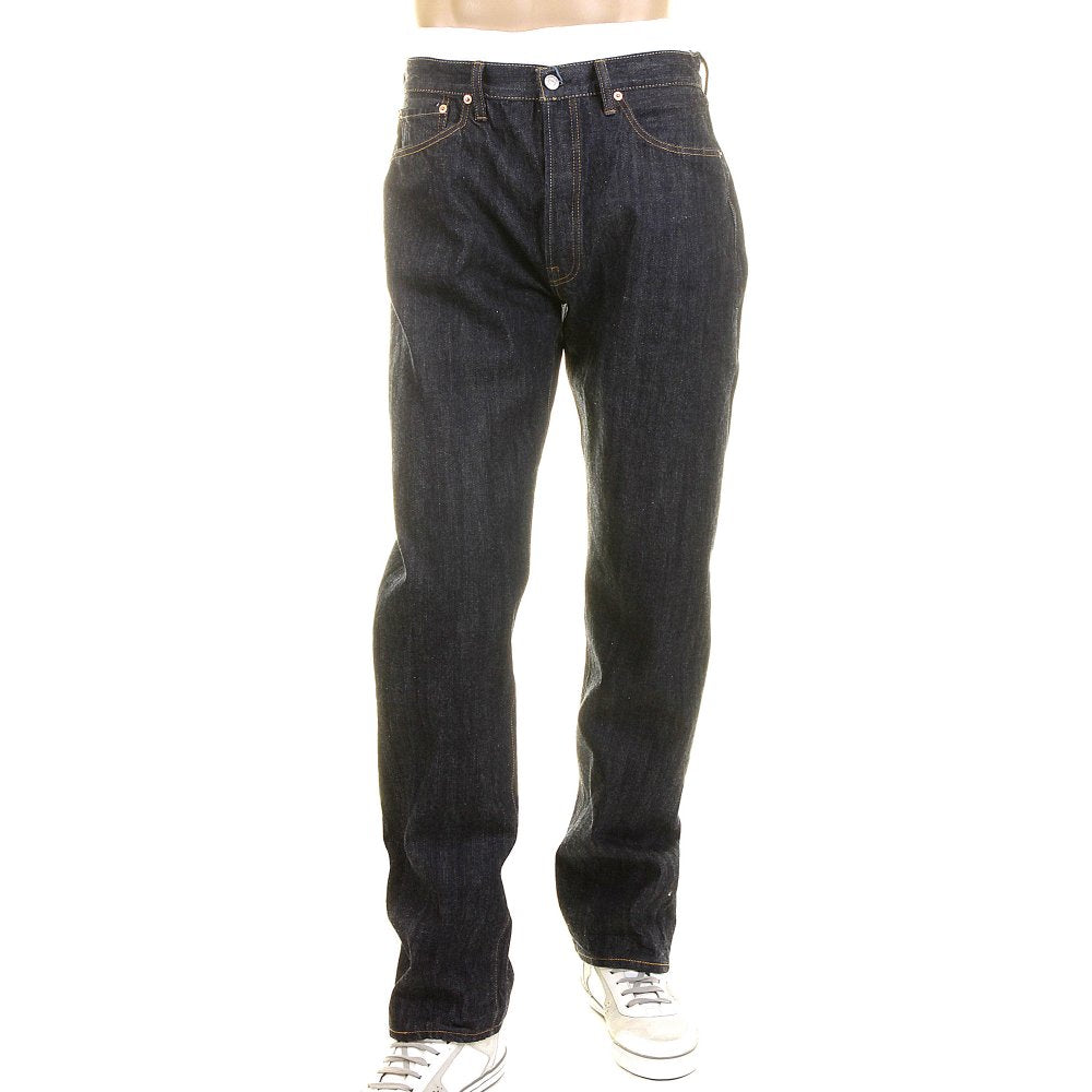 Navy One Wash 1966 Style Vintage Cut Japanese Selvedge Denim Jeans for Men SC41966A