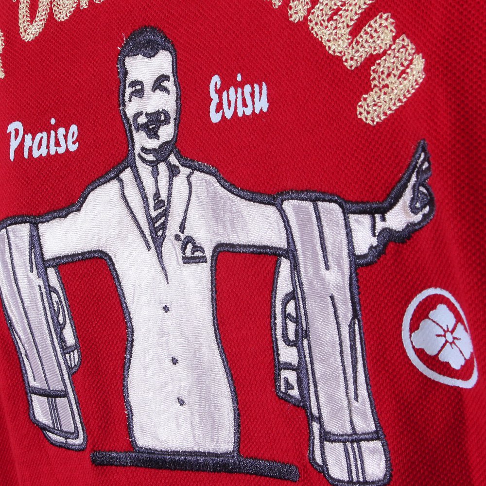 Authentic and Rare Red Shirt with 24 HOUR DENIM LAUNDRY Design