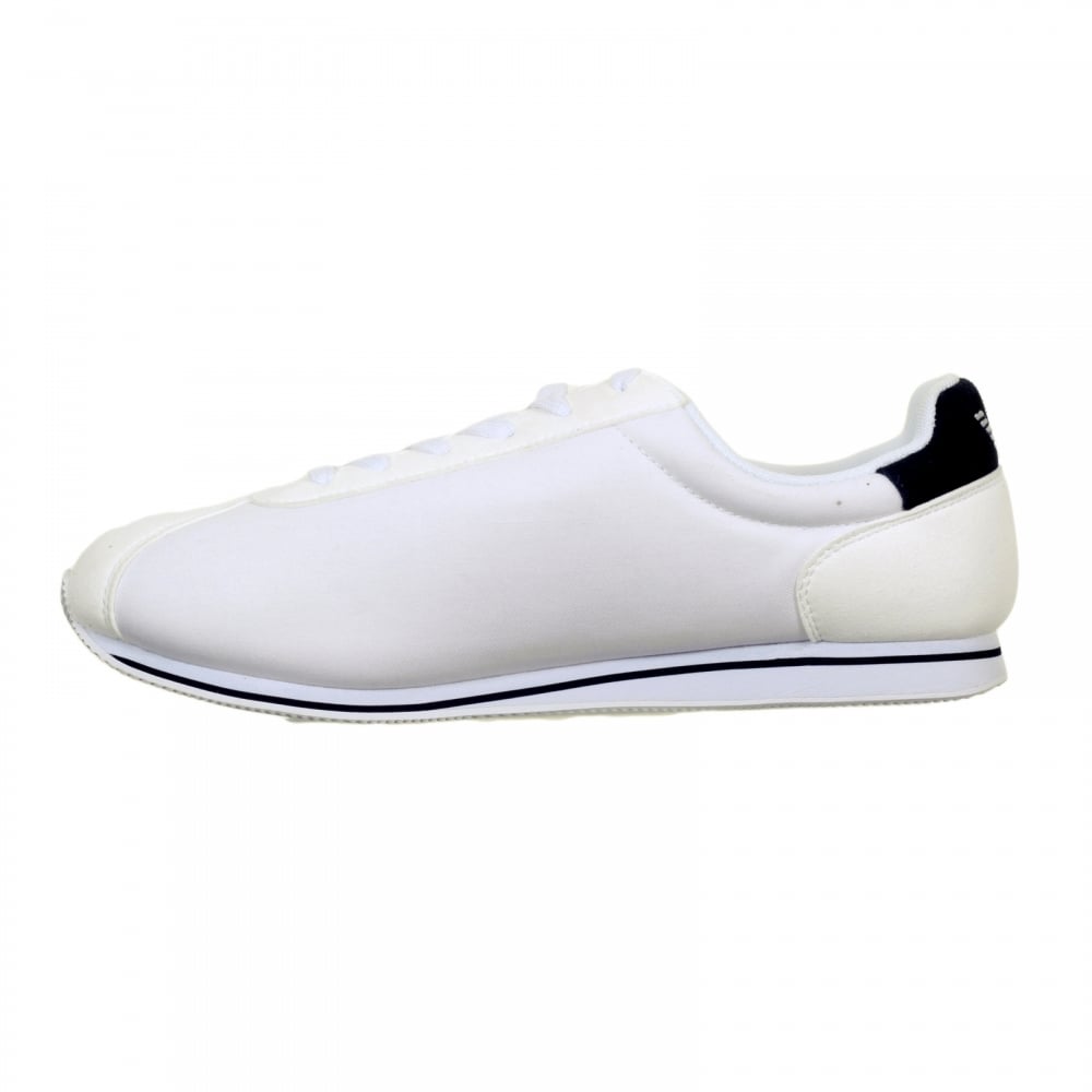 White Canvas 06533 31 Low Top Runner Style Trainers for Men