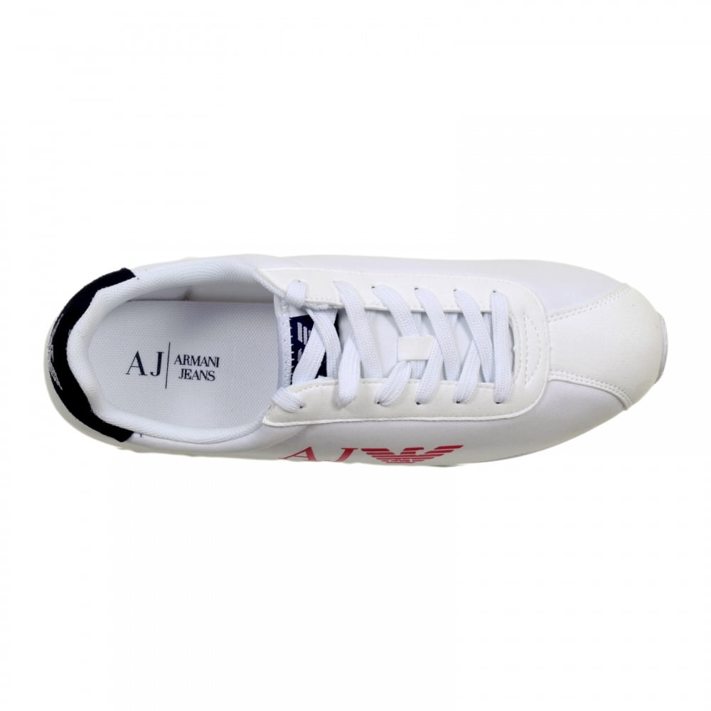 White Canvas 06533 31 Low Top Runner Style Trainers for Men